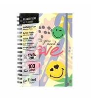 Mynote Smiley Spiralli Defter A5 (17x25) Kraft Kapak, Çizgili, 100 Yaprak