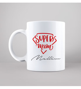 Süper Anne (Super Mom) Tasarımlı Kupa Kişiye Özel