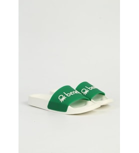 Benetton BN-1442 Anatomik Taban Unisex Terlik Beyaz Yeşil 36-40 (Beyaz - Yeşil)