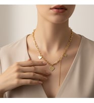 STİL İNCİSİ/XUPING JEWELRY ZİNCİR KALP MODEL KOLYE (Altın)