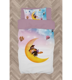 MEKTA HOME BEBEK VE ÇOCUK ODASI Ay ve Cadı Desenli Nevresim Takımı