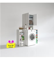 Kenzlife çamaşır makinesi dolabı sinemmaks byz 180*096*30 banyo arkalıklı + tekli duvar rafı hediyeli (Karışık)