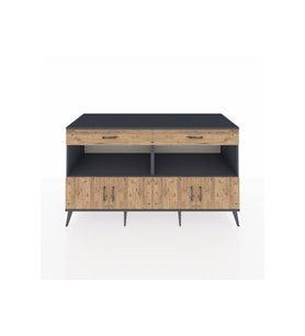 Kronos Konsol 2 Raflı 2 Çekmeceli 4 Kapaklı 176x59x99 Antrasit-Çam