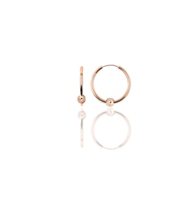Söğütlü Silver Gümüş rose 17 mm sade toplu halka küpe