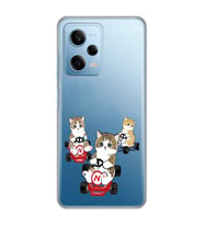 Redmi Note 12 Pro 5G Uyumlu Kediler Araba Tasarımlı Şeffaf Telefon Kılıfı