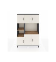 Hyperion Dolap 9 Raflı 6 Kapaklı 132x44x195 Antrasit-Aytaşı/Çam