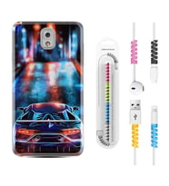 Samsung Note 3 4 5 8 9 20 Ultra 10 Lite Kılıf Kablo Koruma Spiral Silikon Neon Cars 1724