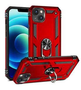 coverzone iPhone 15 ile Uyumlu K?l?f Z-vega Shockproof Standl? Y�z�k Tutuculu Mega Case Kapak K?rm?z?