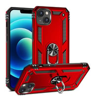 coverzone iPhone 15 ile Uyumlu K?l?f Z-vega Shockproof Standl? Y�z�k Tutuculu Mega Case Kapak K?rm?z?