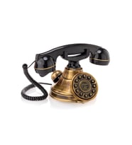 KLASİK AHİZELİ TELEFON ANTİK ESKİTME ÇAN MODEL SİYAH BAKIR