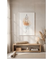 Yoga ve Meditasyon Temalı Minimalist 1. Kalite Ahşap Çerçeveli Tablo