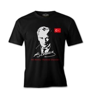 Atatürk - Ne Mutlu Türküm Diyene Bayrak Siyah Erkek Tshirt