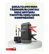 Akü Takviye ve Dijital Hava Kompresörü – Powerbank ve LED Aydınlatmalı Taşınabilir Araç Yardım Cihaz