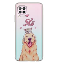Huawei Kedi Köpek Tasarımlı Şeffaf Telefon Kılıfı