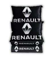 Renault Uyumlu Dijital Baskılı Araç Seyahat Boyun Yastık Emniyet Kemer Ped  2'li Set (Siyah)