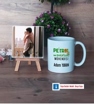 Petrol ve Doğalgaz Mühendisi Fotoğraflı Dekoratif Taş, Kupa Bardak Beyaz Hediye (Model 1)