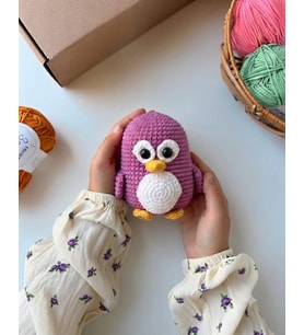 Amigurumi Mor Penguen oyuncak