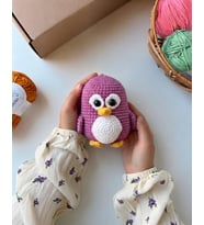 Amigurumi Mor Penguen oyuncak