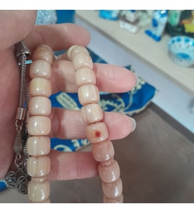 Dinlenmiş Hamur Katalin Tespih (Pudra-Ekru)