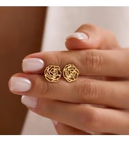 Kişiye Özel Doğum Çiçeği Küpe 925K Gümüş (Gold)