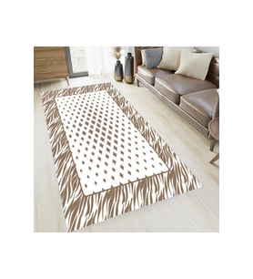 Rovigo Home Dijital Baskı Yıkanabilir Kaymaz Taban Salon Halısı RVG0647 (Kahverengi)