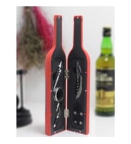 İçki Şişesi Tasarımlı Tirbuşon Seti 33CM (Kırmızı)