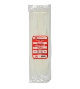Pemsan 4,8X400 Plastik Cırt Kelepçe Kablo Bağı( BEYAZ) ( 2 PAKET 200AD)
