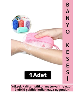Premium Çift Taraflı Çizgi Yumru Tasarım Cilt Tahriş Etmez Yumuşak Kıl Süngerli Silikon Banyo Kesesi