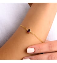 Garnet Model Damla Kesim Altın Bileklik
