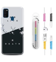 Samsung M21 M22 M23 M30 M31S M32 Kılıf Kablo Koruma Spiral Silikon Life and Death 1339