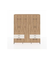 Hyperion Dolap 12 Raflı 4 Çekmeceli 2 Askılı 220x44x243 Çam-Çam/Aytaşı