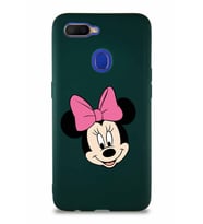 Oppo A5S Soft Premier Kapak Minnie Mouse-C Tasarımlı Silikon Kılıf - Yeşil (Şeffaf)