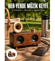 Bluetooth Hoparlör Ahşap Klasik Retro Gramofon Bluetooth Müzik Kutusu