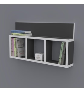 Kenzlife kitaplık hayal 030*060*20 gri duvar rafı