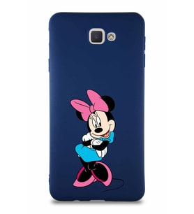 Samsung Galaxy J7 Prime 2 Soft Premier Kapak Minnie Mouse-D Tasarımlı Silikon Kılıf - Lacivert (Şeffaf)