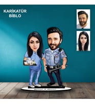 KİŞİYE ÖZEL POLİS TASARIMLI KARİKATÜR BİBLO B108