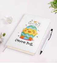 BK Gift Kişiye Özel Paskalya Bayramı Beyaz Defter ve Kalem Seti-4