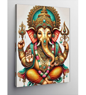 Kanvas Tablo Ganesh Figürü Çizimi