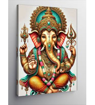 Kanvas Tablo Ganesh Figürü Çizimi