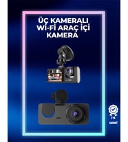 1080p Ön + 720p Arka & İç Kamera – Suya Dayanıklı Araç Güvenlik Kamerası
