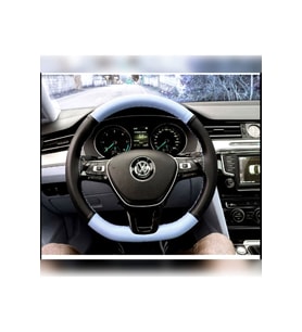 DİKİŞLİ DİREKSİYON KILIFI SİYAH/GRİ DERİ SİYAH DİKİŞLİ VOLKSWAGEN JETTA İÇİN