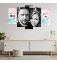 Kişiye Özel İsimli 5 Parçalı Mdf Tablo