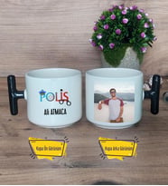 Polis Kupa Bardak Fotoğraflı T Siyah Kulplu 10 Nisan Polisler Günü Hediyesi