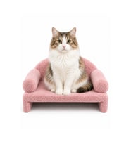 Rahat Pet Peluş Kedi Koltuğu 45x33x25 cm Pembe, Evcil Hayvanlar İçin Konfor