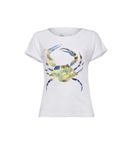 Anemoss Yeşil Yengeç Beyaz Kadın T-Shirt