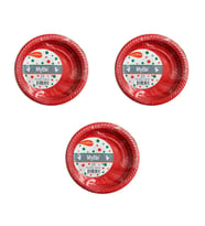 My-Ebi Kırmızı Renkli Parti Davet Plastik Tabak - 17 Cm. - 25 Adetlik 3 Paket