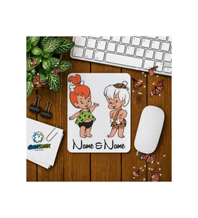 Kişiye Özel Çakıl ve Bambam Baskılı Oyuncu Mousepad 0148