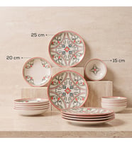 GÜRAL PORSELEN Camelia Rustik 6 Kişilik 18 Parça Yemek Takımı 63053