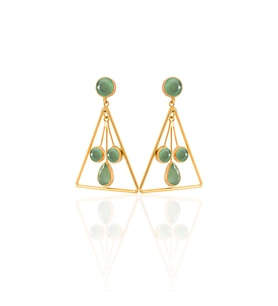 Kadir Jewellery 22 Ayar Altın Kaplama Kadın Sallantılı Küpe -El İşçiliği Ve Hipoalerjenik Küpe