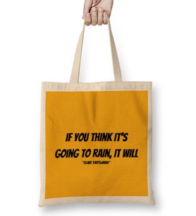 Clint Eastwood Quotes Gift - Vintage Retro Rainbow Style Bez Çanta Uzun Saplı